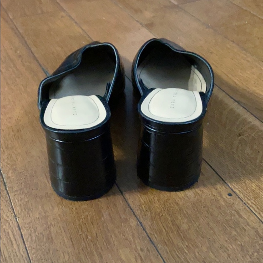 Zara Trafaluc Black Python Embossed Mules 37 (8) - image 3